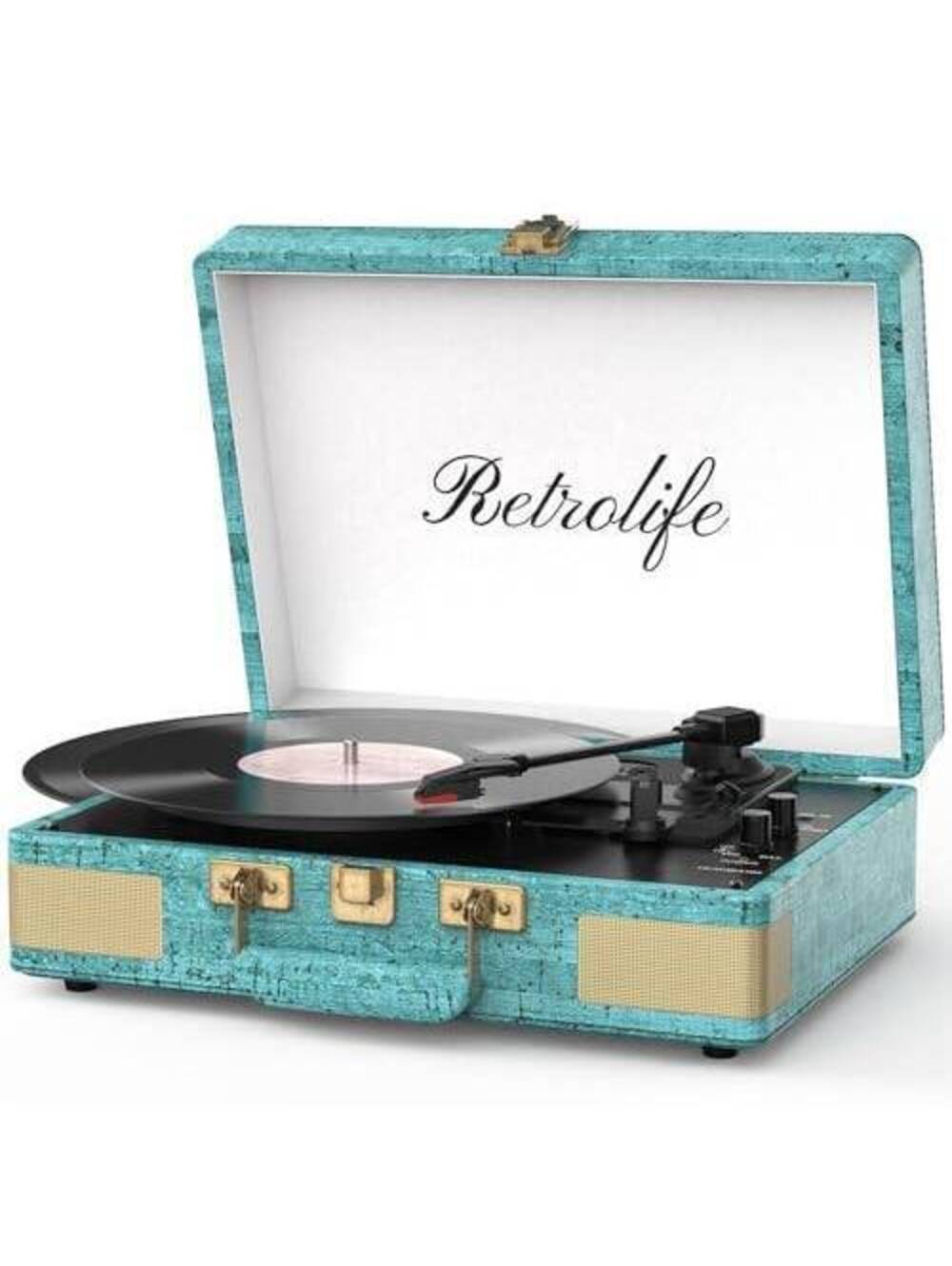 Vintage Bluetooth Record Player 3-Speed Portable Turntable